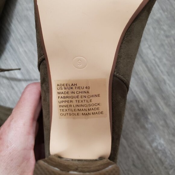 Shoedazzle Faux Suede Over The Knee Heeled Boots Sz 9 Taupe - Picture 7 of 9